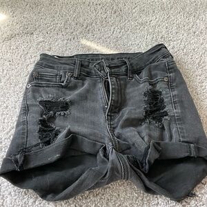 American Eagle Next Level Stretch Black Denim Shorts Size 0 - Worn Twice